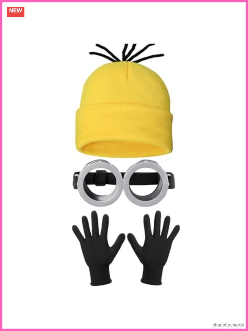Adult Halloween Cosplay Set Beanie Goggles Gloves 3 Pc Costume Accessories